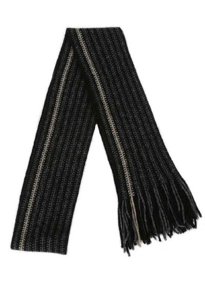 possum merino urban striped scarf natural - ecowool