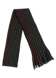 possum merino urban striped scarf red - ecowool