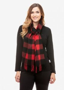 swanndri wool scarfie red black - ecowool
