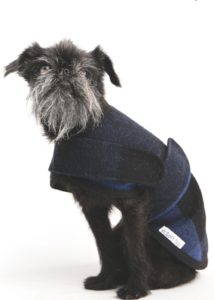 wool Dog coat tartan navy - ecowool
