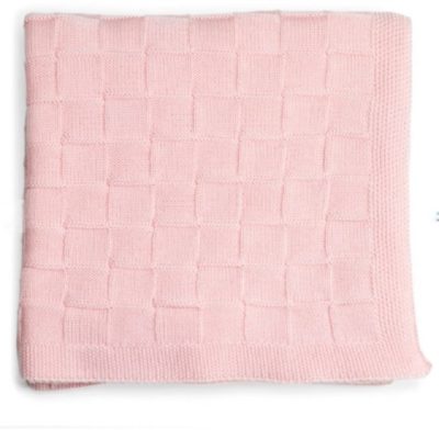 merino-basket-weave-baby-blanket pink ecowool