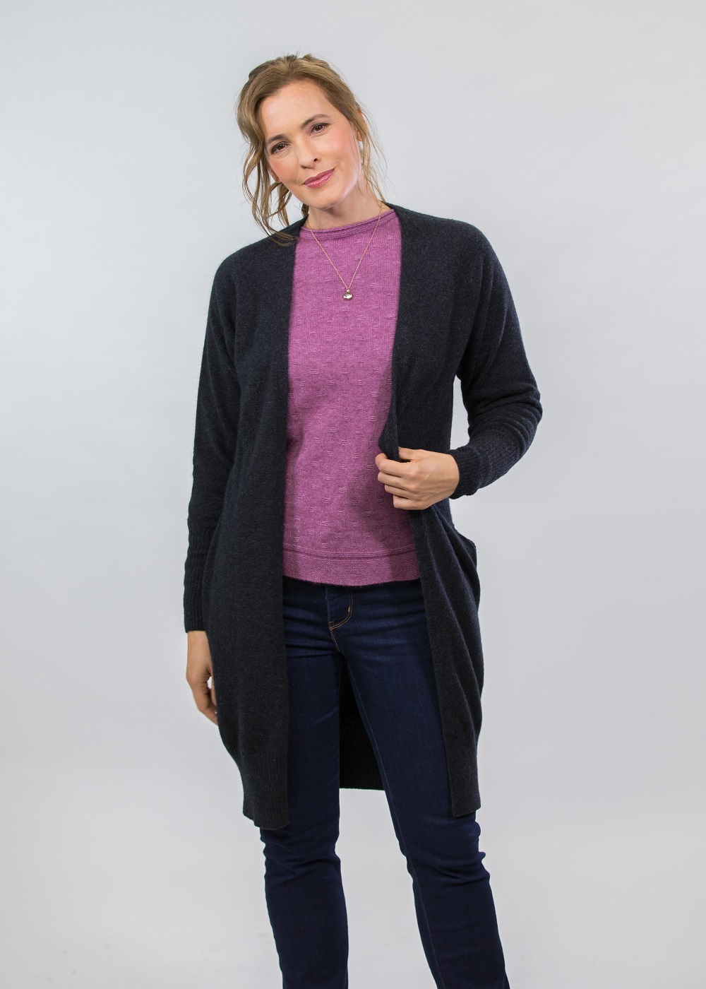 charcoal cardigan