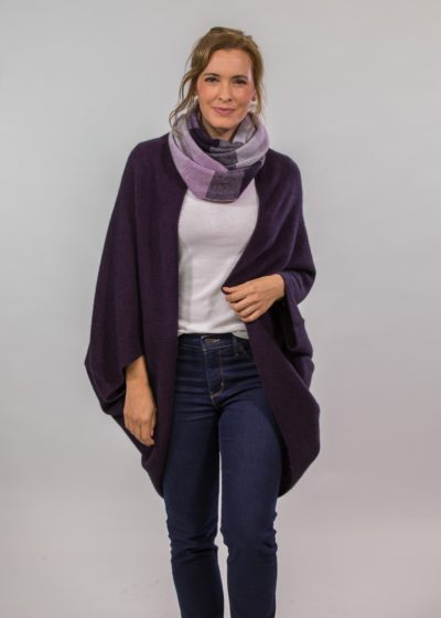possum merino moss shrug grape - ecowool