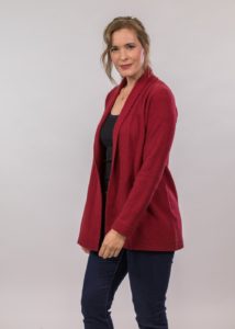 possum merino wrap jacket berry - ecowool