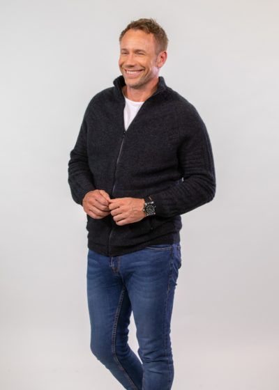 possum merino endeavour jacket charcoal - ecowool
