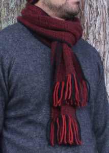 possum merino morse scarf red-ecowool
