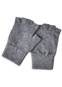 possum merino wfingerless glove silver - ecowool