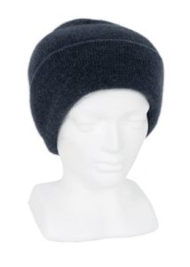 possum merino double plain beanie - denim