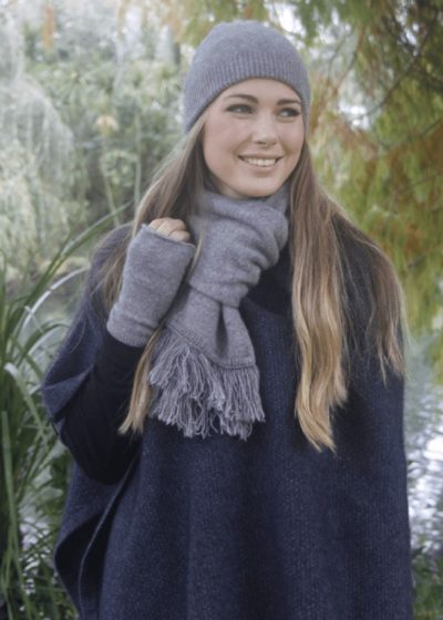 possum merino plain scarf silver - ecowool