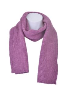 possum merino fine rib scarf heather - ecowool