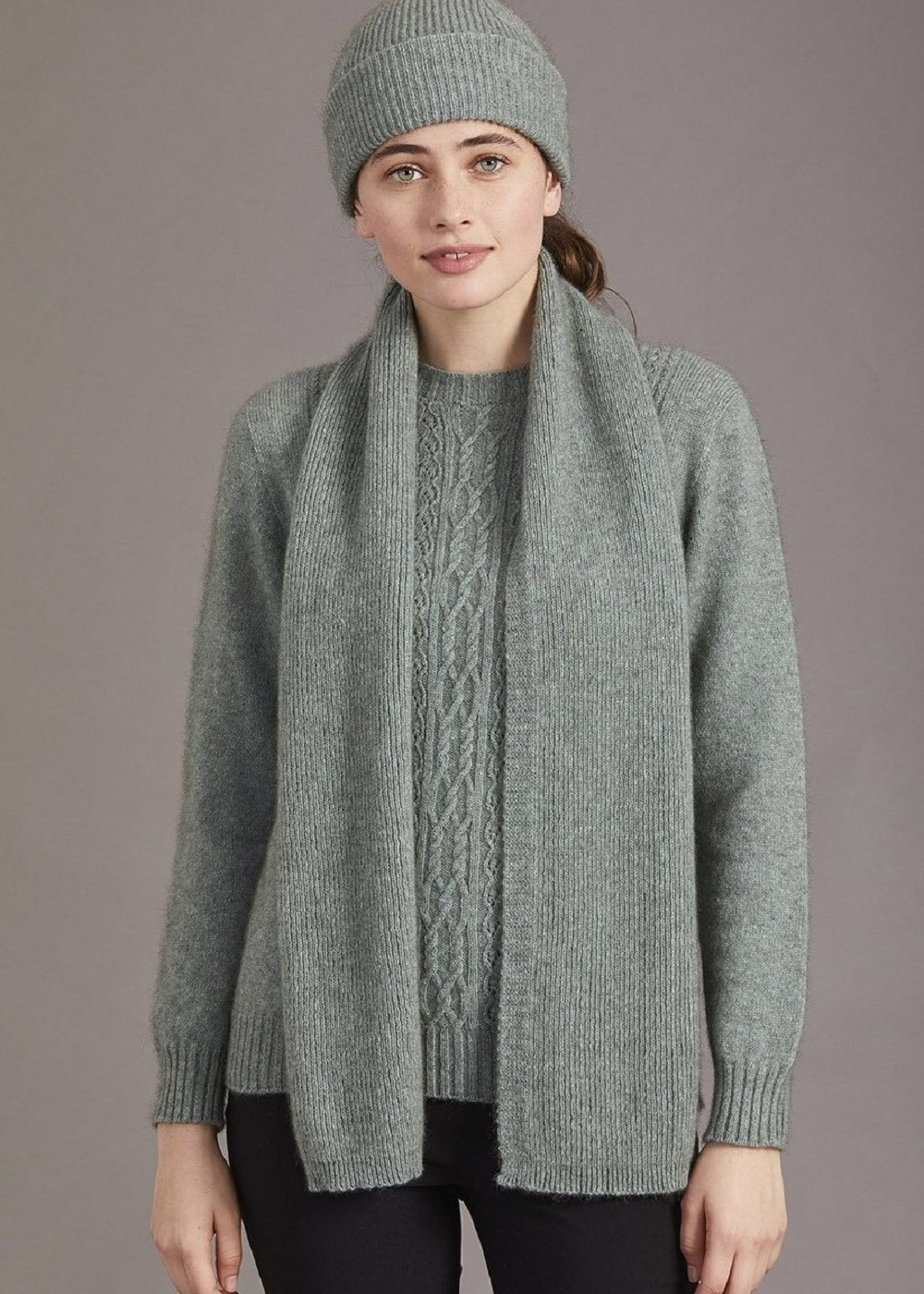 Possum Merino Fine Rib Scarf - Wool Knitwear | Ecowool