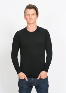 merino thermal long sleeve black - ecowool