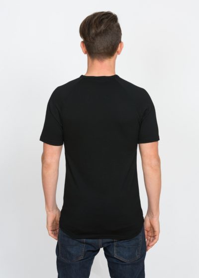 merino thermal short sleeve crew black - ecowool
