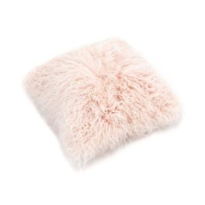 tibetan wool cushion baby pink - ecowool