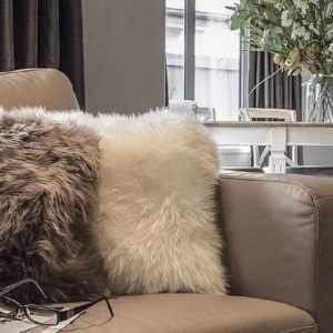 sheepskin wool cushion white - ecowool