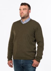 possum merino vee neck sweater fern - ecowool