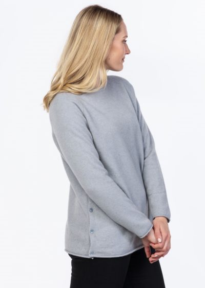 possum merino button sweater cloud - ecowool