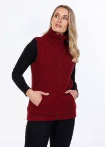 possum merino essential vest berry - ecowool