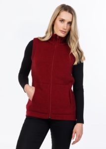 possum merino essential vest berry - ecowool