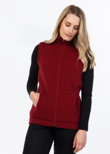 possum merino essential vest berry - ecowool