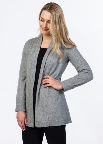 possum merino wrap jacket silver