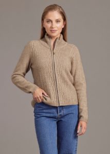 Possum Merino Cable Zip Jacket - Ecowool