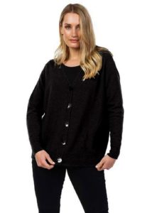 possum merino feilding cardigan black - ecowool