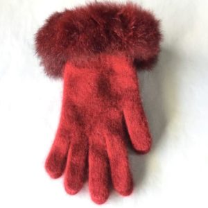possum merino fur trim gloves - ecowool