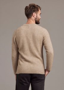 possum merino rib crew sweater mocha ecowool