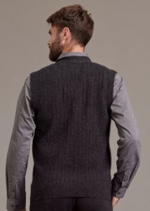 possum merino rib vest charc - ecowool