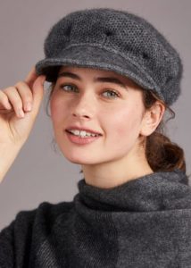 possum merino soft peak hat pewter - ecowool