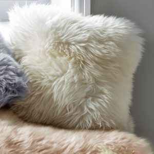 sheepskin cushion ivory - ecowool