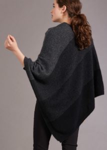 possum merino ombre poncho black charcoal pewter - ecowool