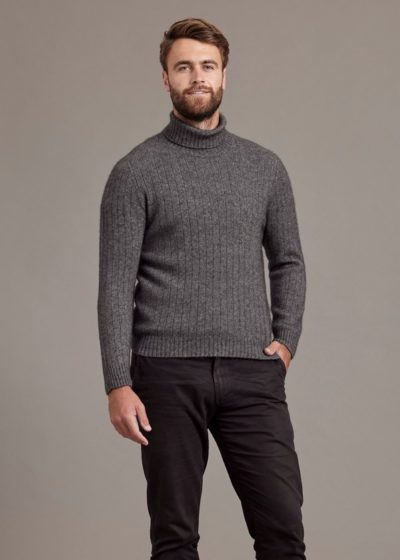 Possum Merino Rib Roll Neck Sweater - Ecowool