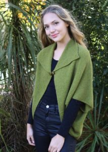 possum merino weka cape olive - ecowool