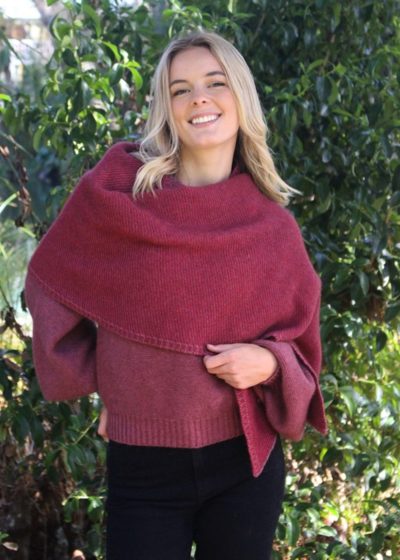possum merino bias wrap orchid raspberry ecowool