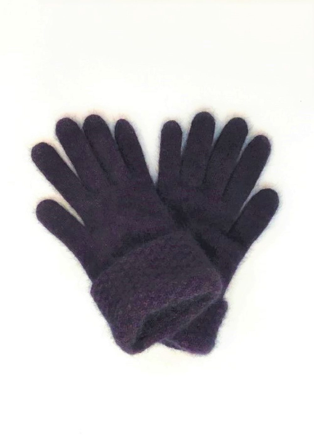 moss stitch gloves grape ecowool