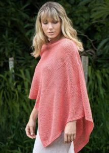 merino cotton mesh poncho coral ecowool