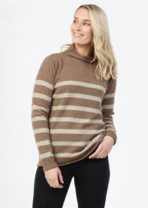 possum merino striped sweater mink ecowool
