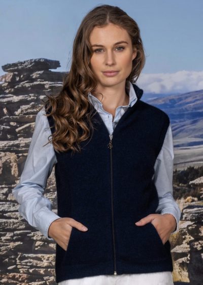 possum merino gilet black - ecowool