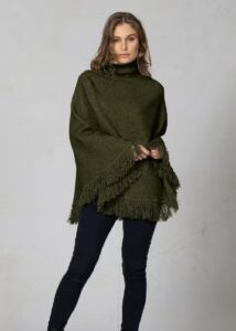 possum merino fringed poncho avoka ecowool