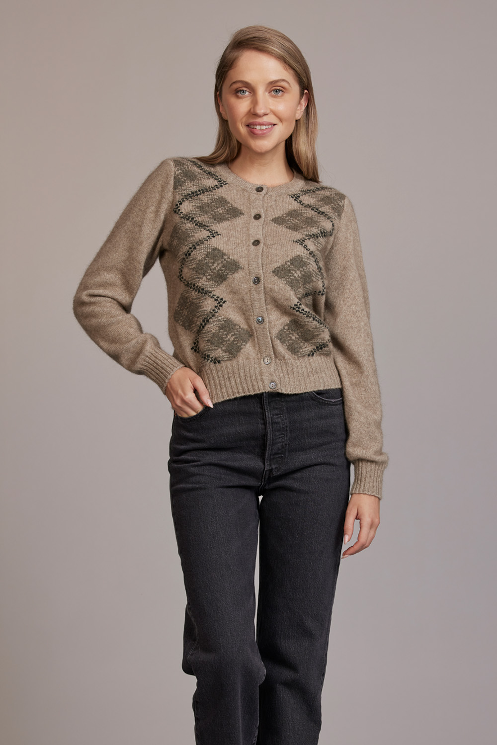 Possum Merino Tartan Cardigan