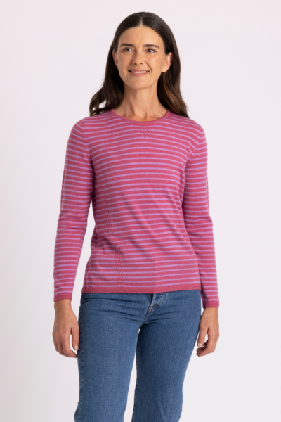 RM2515 Tuck Stitch Stripe Jumper Azalea. Lavender