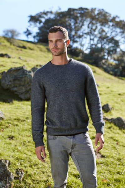 Rack Stitch Crew Neck Jumper Pewter