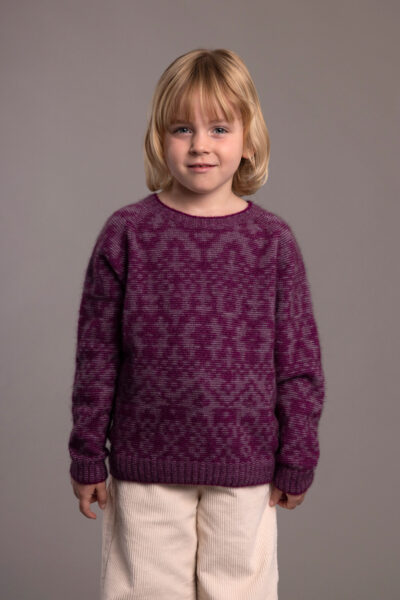 3003 fair isle sweater kids BERRYLILAC