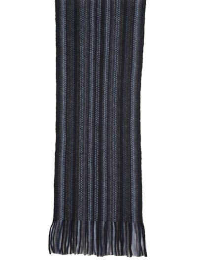 Merino wool Multi Stripe Scarf-black